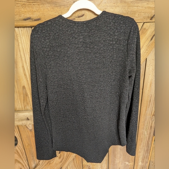 Eien Vintage Bodysuit Women's Sz 2XL Black Gold Glitter Long Sleeve Zip Y-1 - Picture 3 of 6